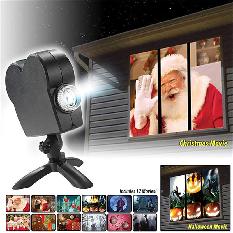 Original Smart Christmas/Halloween Projector +12 Movies [Upgraded 2024]